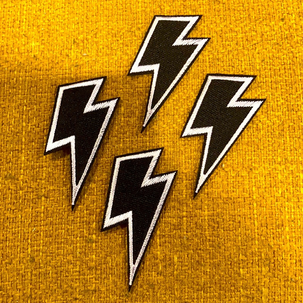 LIGHTENING BOLT EMBROIDERED PATCHES